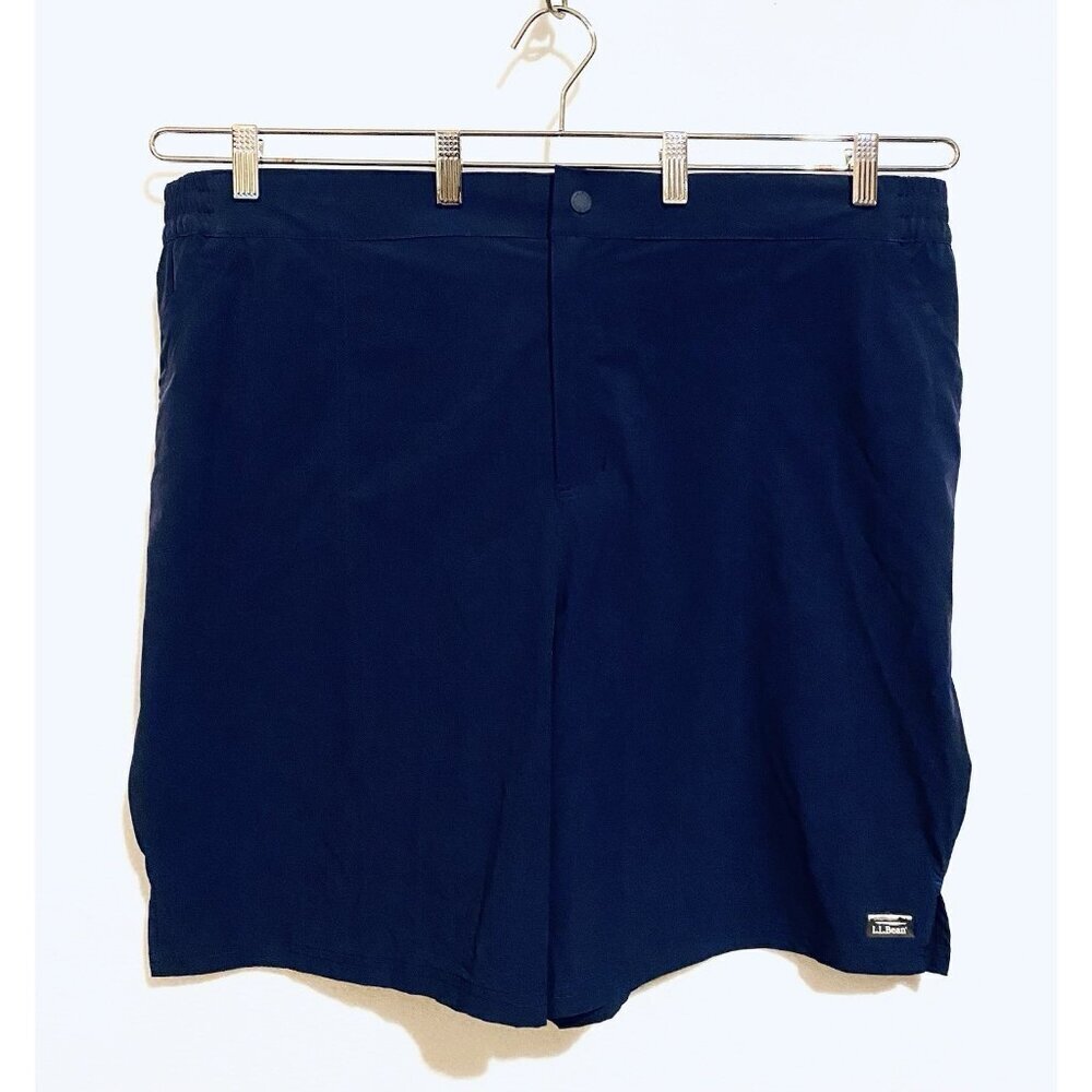 Ll Bean Shorts Womens 22w Navy Blue Stretch Upf 50+ Hiking Outdoor Athletic